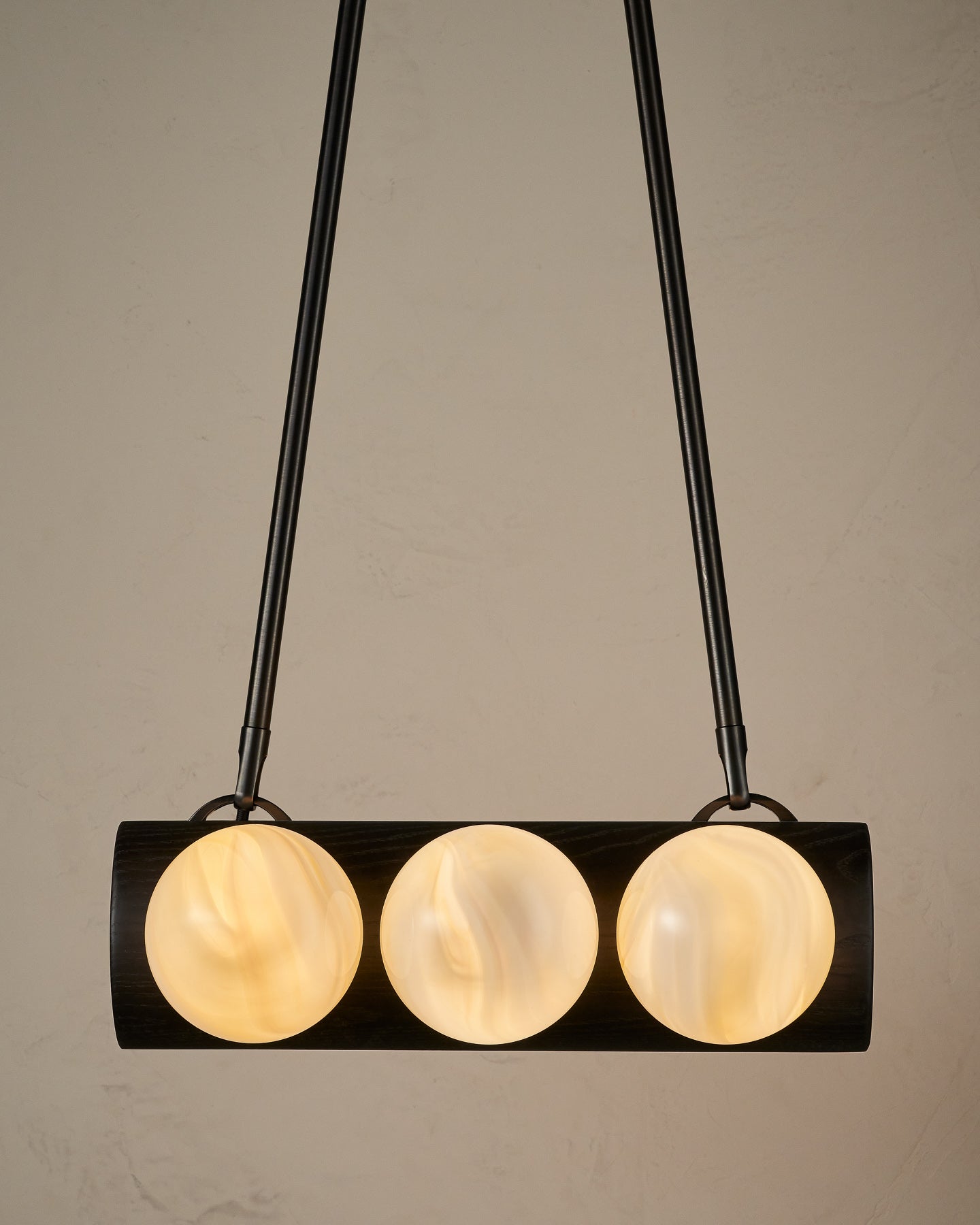 Nina 6-Light Chandelier | Organic Glass Shades, Solid Wood Base 91