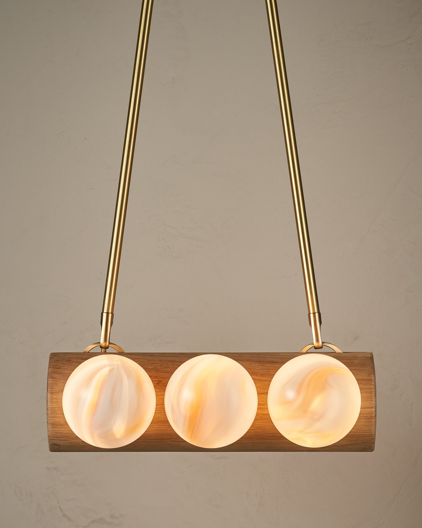 Nina 6-Light Chandelier | Organic Glass Shades, Solid Wood Base 92