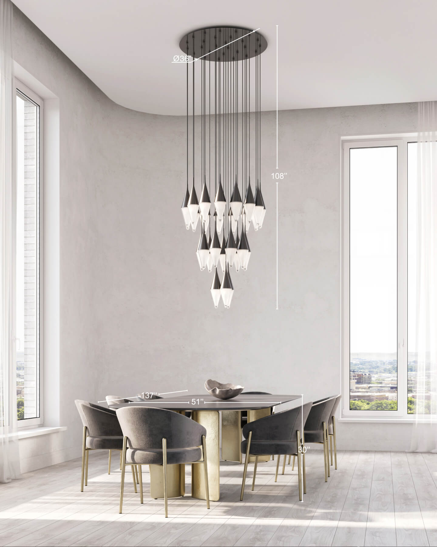 Nina Modern Pendant Lighting | 27 Adjustable Lights 3